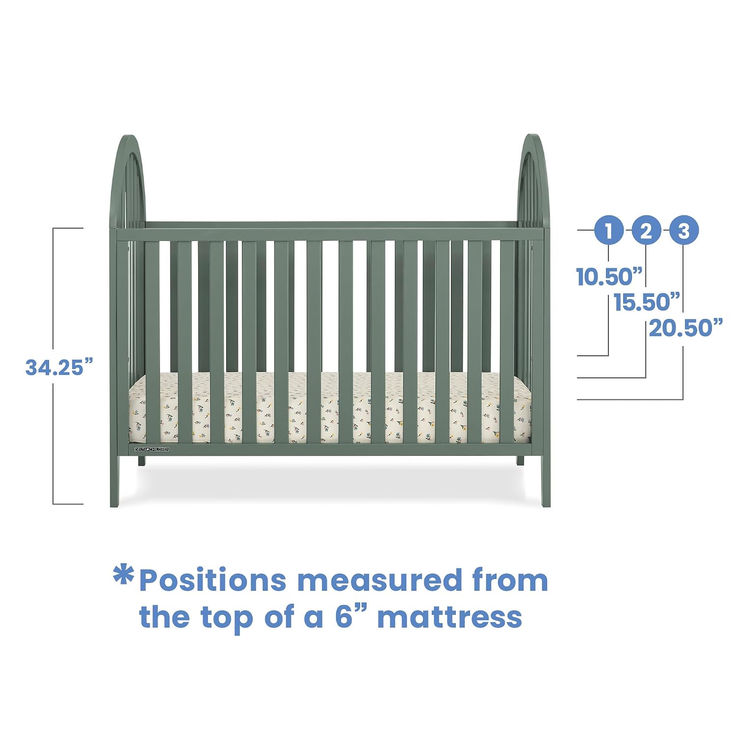 Milano 4-in-1 Convertible Crib - Greenguard Gold Certified, Grassy Glen