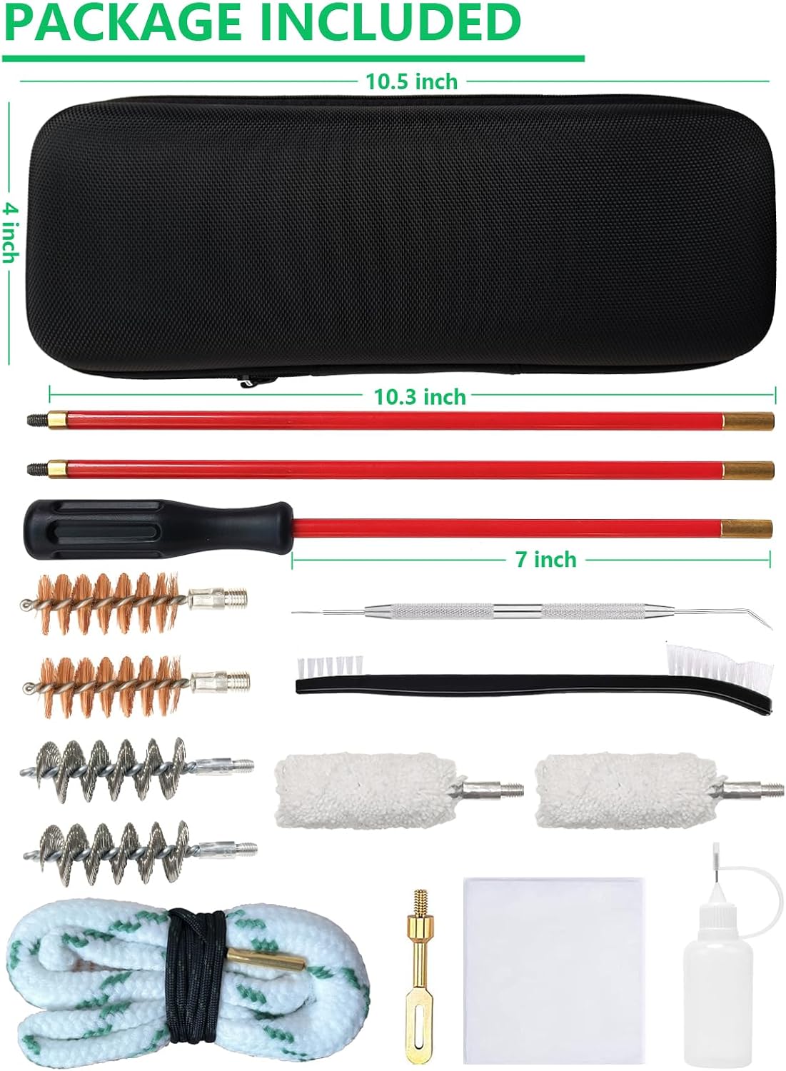 Shotgun Cleaning Kit 12 Gauge Gun Cleaning Kit 12 GA for Shotguns with 12 Gauge Gun Snake, Gun Cleaning Brushes