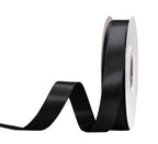 Black Double Faced Satin Ribbon 5/8 Inch Continuous 25 Yards