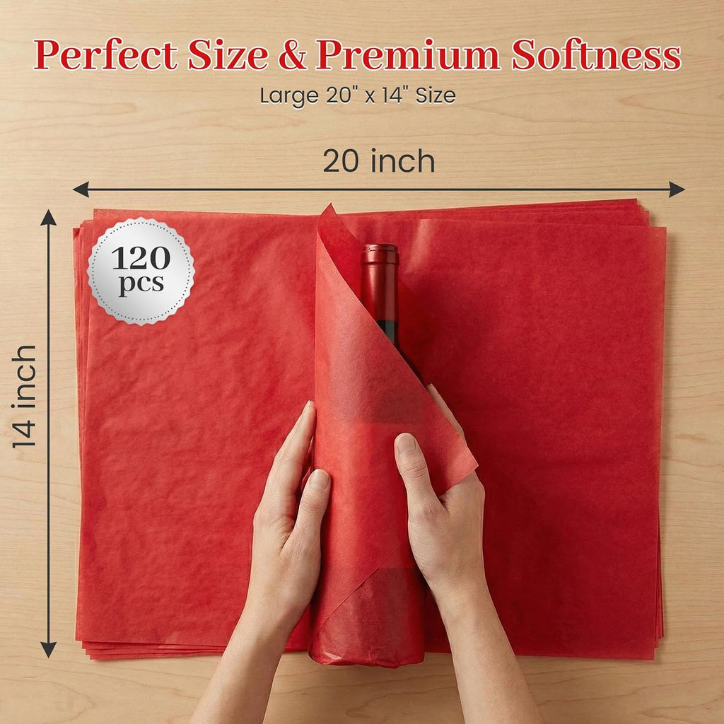 Tissue Paper 120 Sheets, 20 X 14 inch 20 Colors for Gift Bags