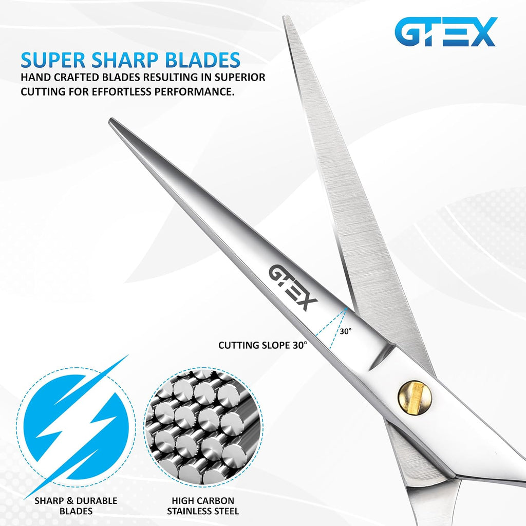 Hair Scissors, 6.5 inch Professional Hair Cutting Scissors for Women Men Adults - Barber Scissors Hair Shears - Super