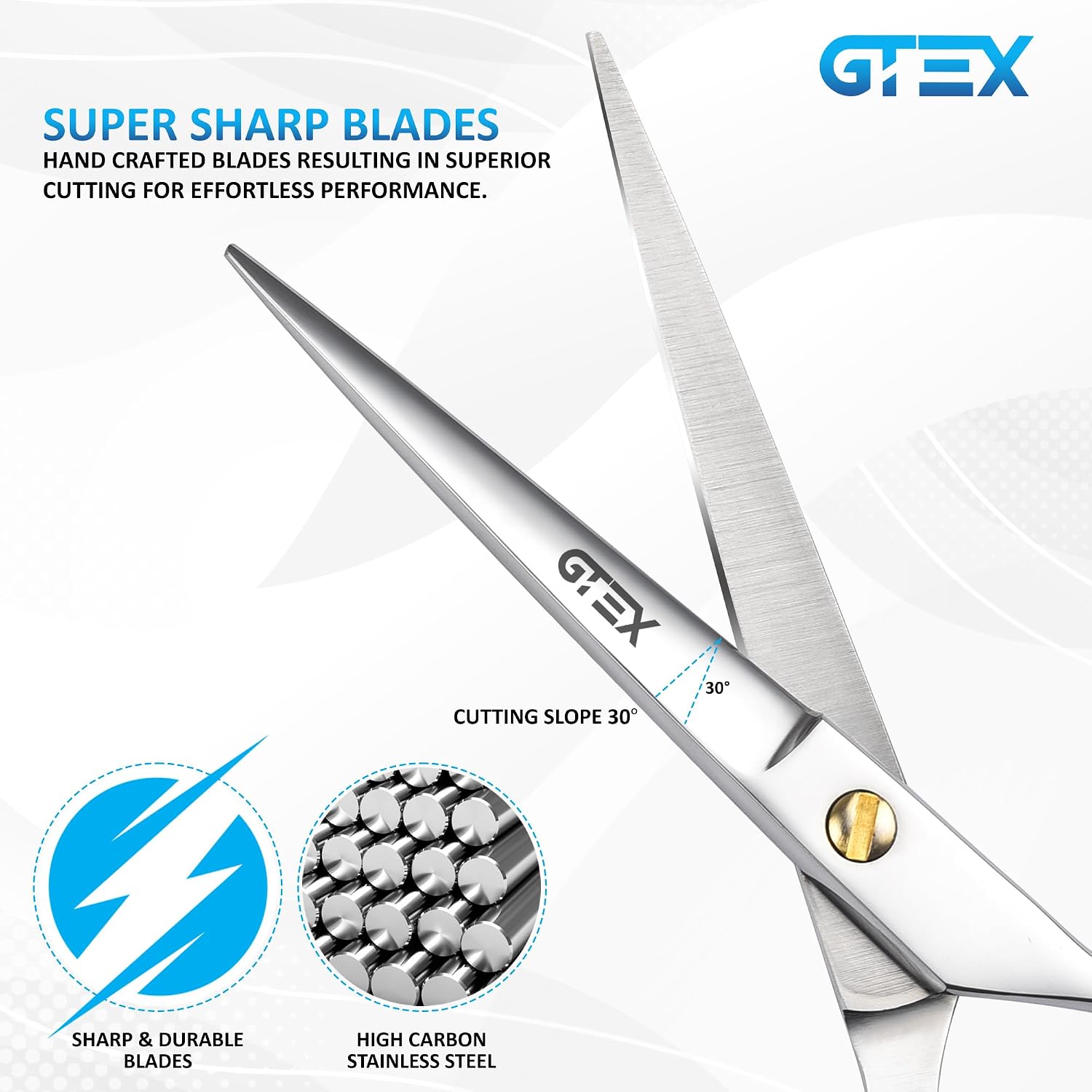 Hair Scissors, 6.5 inch Professional Hair Cutting Scissors for Women Men Adults - Barber Scissors Hair Shears - Super