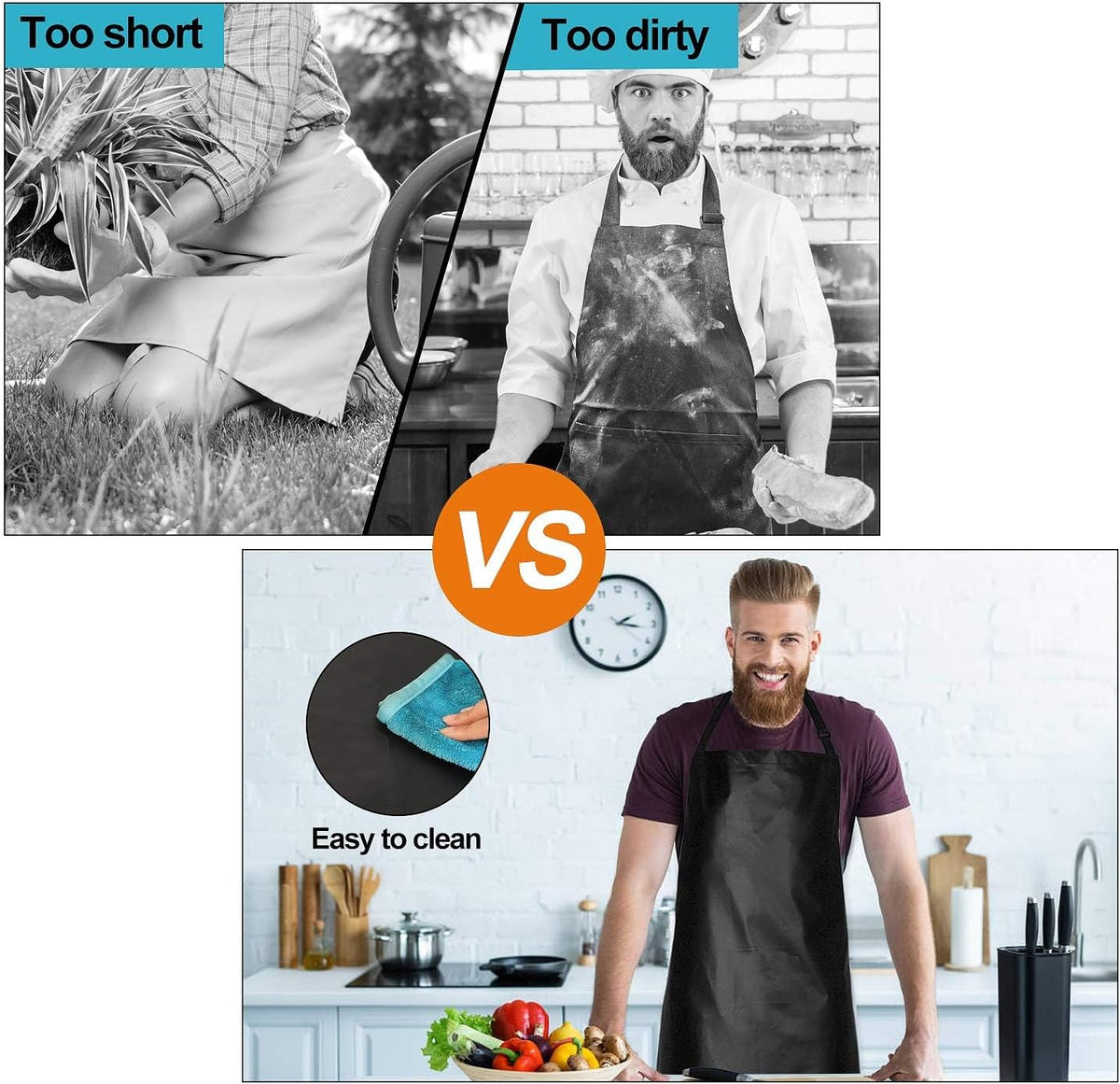 Waterproof Rubber Apron Adjustable Dishwasher Apron
