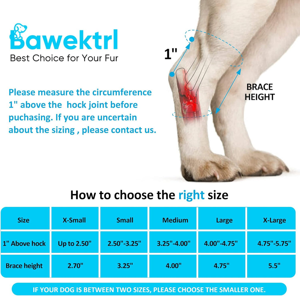 Dog Leg Braces for Rear Legs, Hock Brace for Back Legs with Metal Strips and Safety Reflective Straps for Short Legs