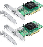 10Gtek 10Gb PCI-E NIC Network Card, Single SFP+ Port, with Intel 82599EN Controller, Ethernet LAN Adapter Support Windows Server/Linux/VMware, Compare to Intel X520-DA1(E10G42BTDA),2-Pack