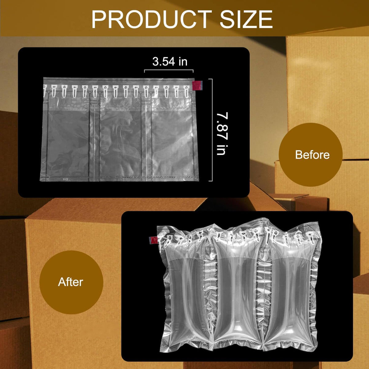 Air Pillows for Shipping with pump 200 Count Inflatable Packaging Air Bags