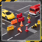 60 Pcs Mini Traffic Cones Barricade Set, Tiny Construction Signs