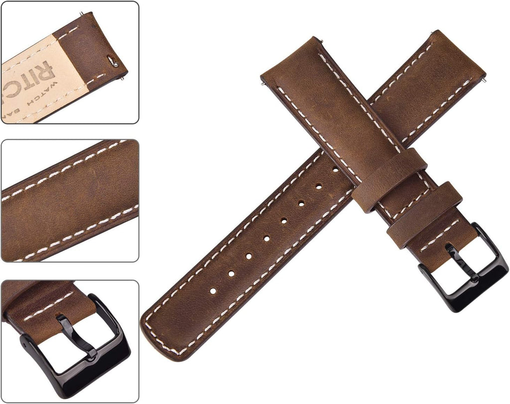 Christmas Gift Quick Release Leather Watch Bands Genuine Watch Straps for Men Women Top Grain Leather Watch Strap