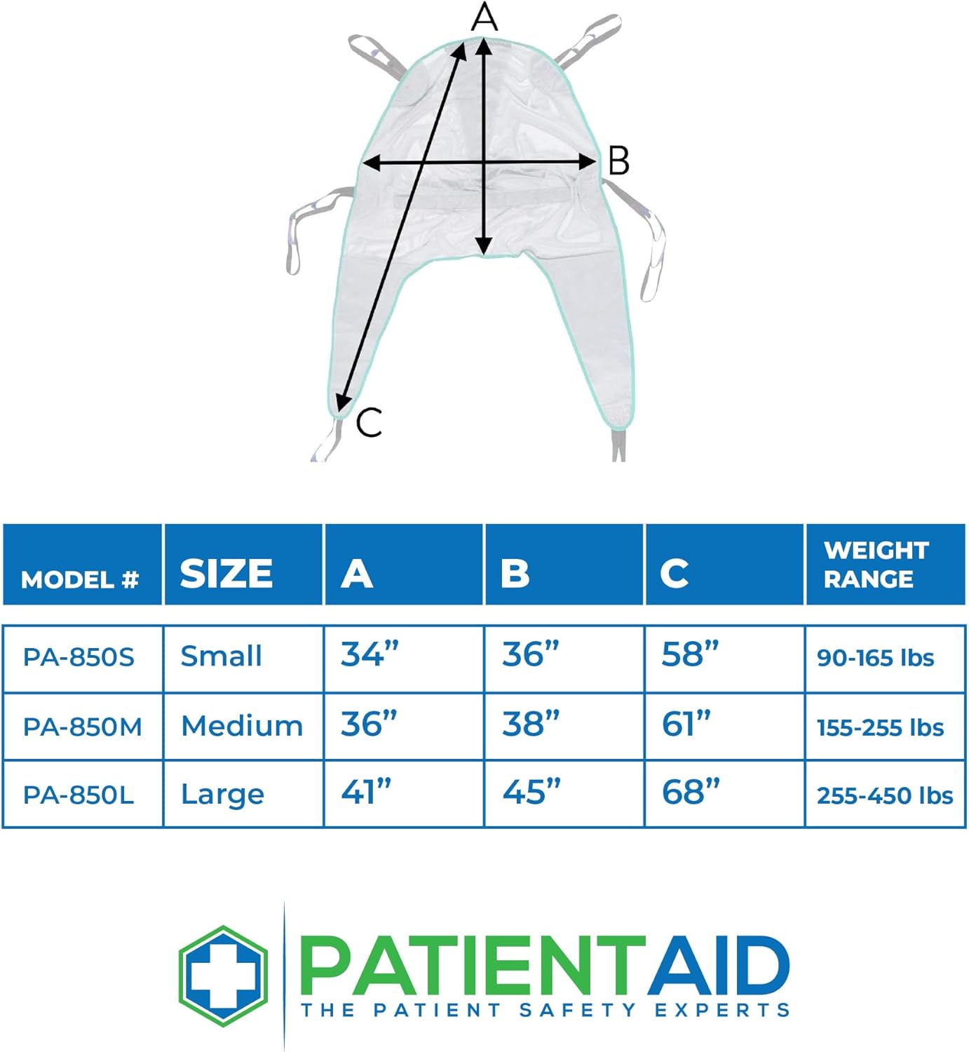 Full Body Mesh Divided Leg Sling for for Hoyer Patient Lift