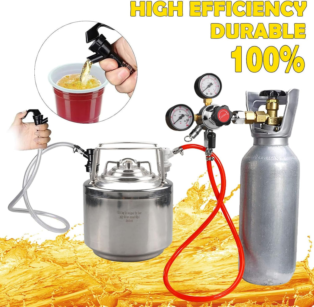 Dual Gauge CO2 Regulator CGA320 Gas Regulator Kegerator CO2 Regulator Beer Keg Regulator Include Ball Lock Gas&liquid
