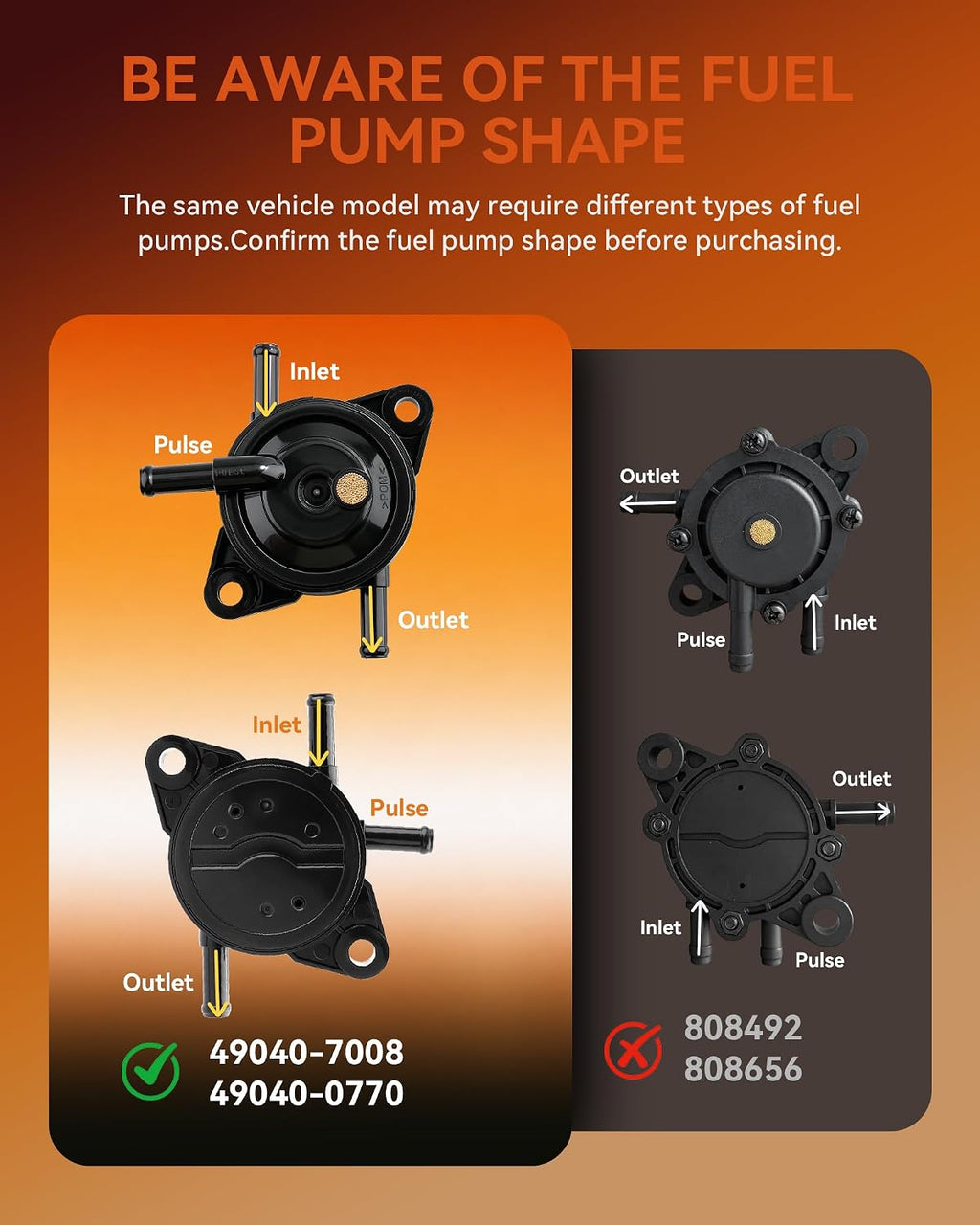 49040-7008 Fuel Pump Fits for Kawasaki FR691V FR730V FR651V