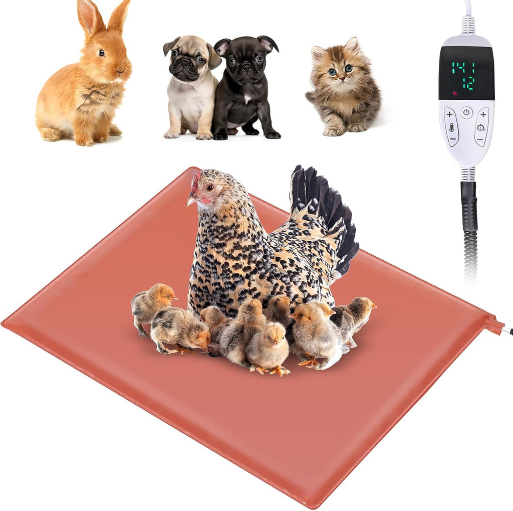 Large Chicken Heating Pad Chick Brooder Small Animal Pet Heating Pad Waterproof Heated Pet Mat Adjustable Temperature