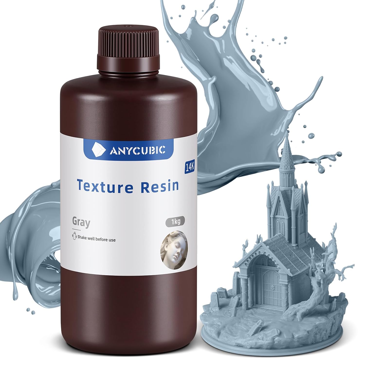 14K 3D Printer Resin, Superior Precision Texture Resin, Model Matte Finish, Lower-Odor, Upgraded Toughness 3D