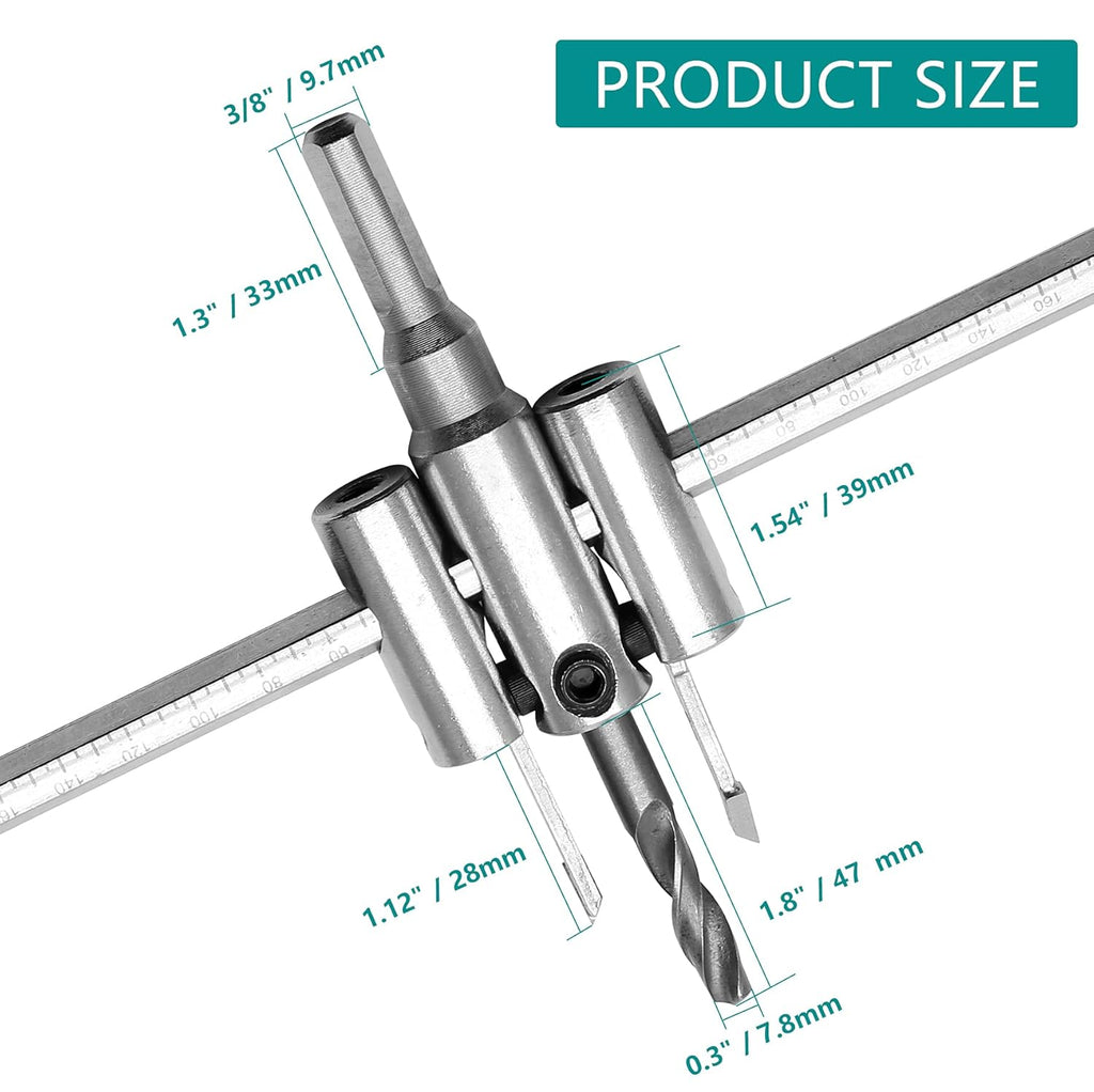 Silver Adjustable Hole Saw, 1-3/16" to 11-3/4" (30 to 300mm)
