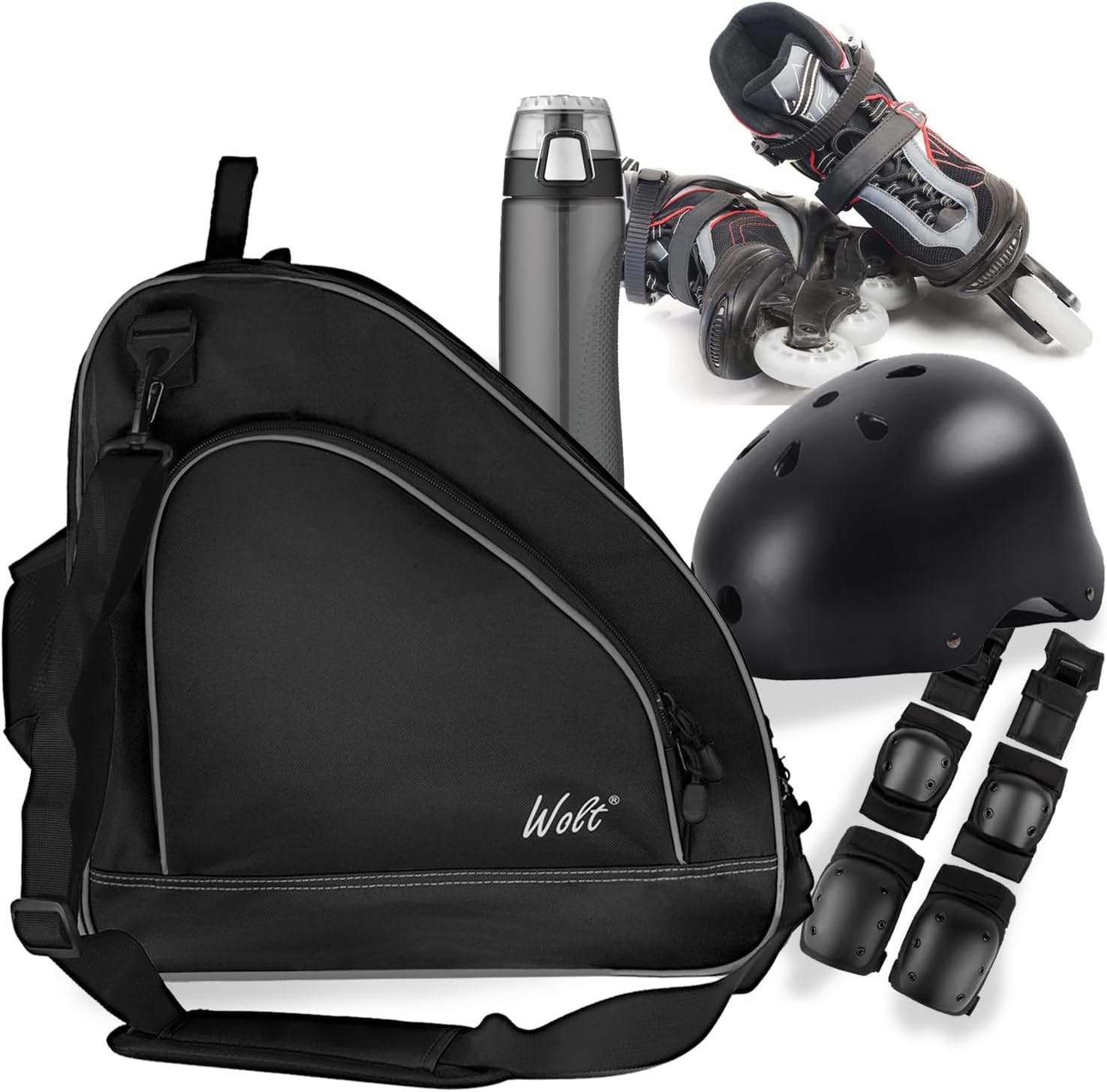 Ice Skate Bag - Roller Skate Bag, Inline Skate Bag with Adjustable Shoulder Strap for Both Youth and Adults.