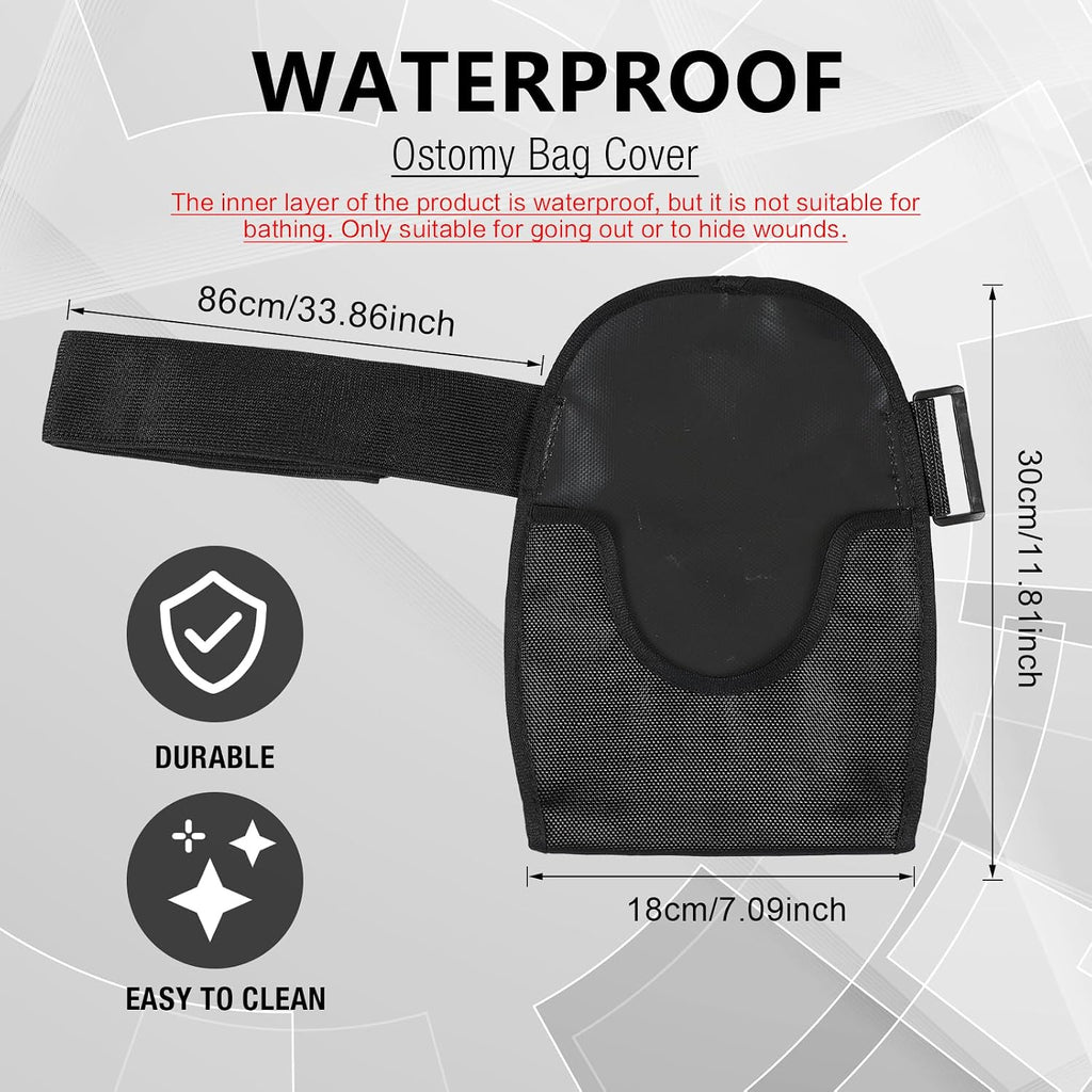 2 Pcs Ostomy Bag Cover with Adjustable Belt, Waterproof Pouch Liner
