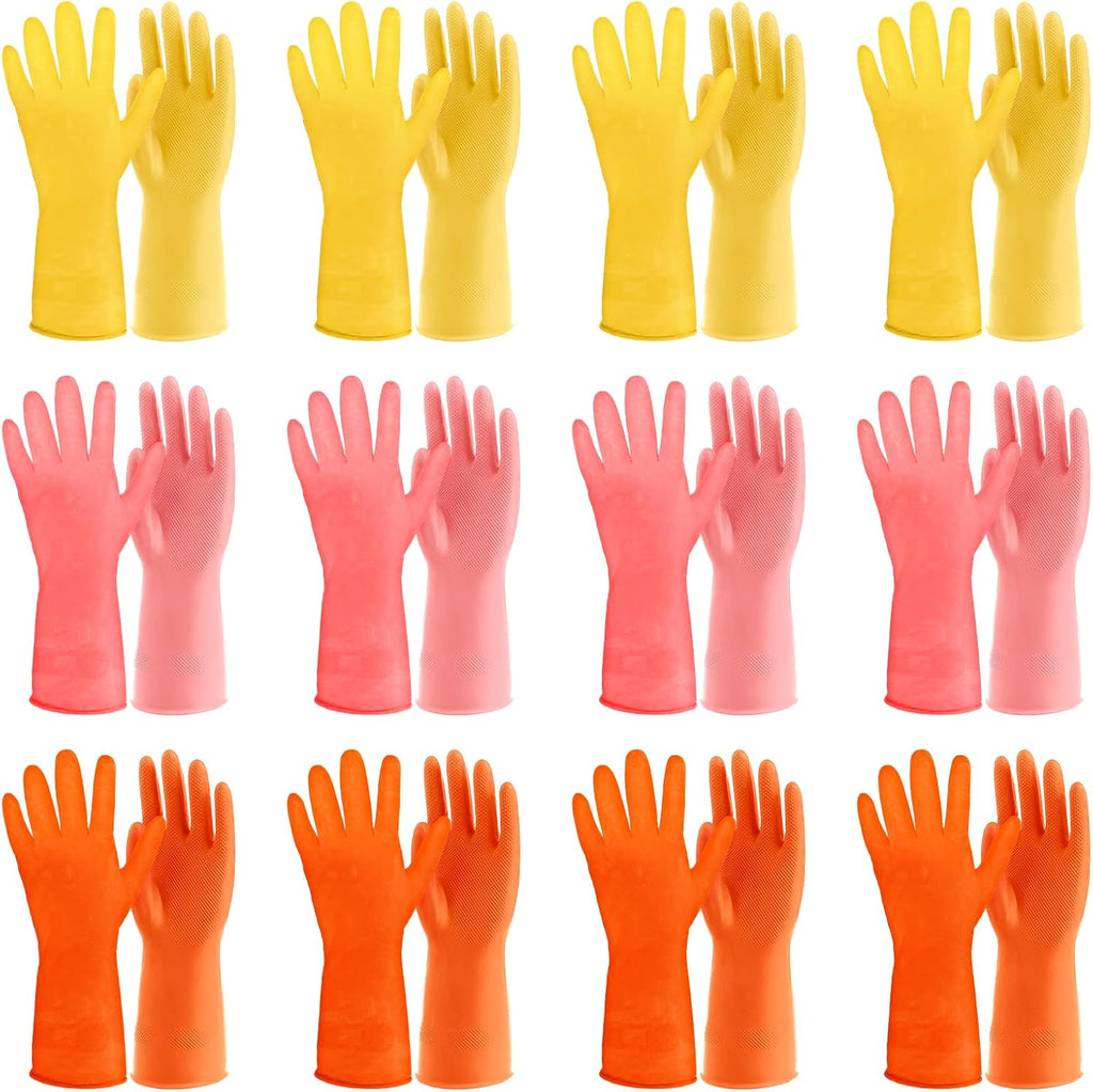 12 Pairs Kitchen Gloves for Washing Dishes, Rubber Cleaning Gloves for Dishwashing, Household Washing Dishes Cleaning