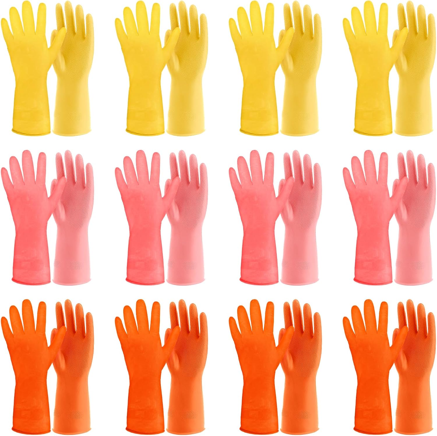 12 Pairs Kitchen Gloves for Washing Dishes, Rubber Cleaning Gloves for Dishwashing, Household Washing Dishes Cleaning