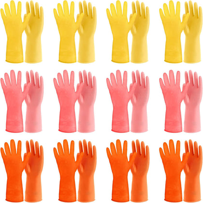 12 Pairs Kitchen Gloves for Washing Dishes, Rubber Cleaning Gloves for Dishwashing, Household Washing Dishes Cleaning