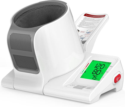 Barrel-Type Blood Pressure Monitor, One-Touch Upper Arm Blood Pressure Monitors for Home Use, Auto-Fit Wide Range