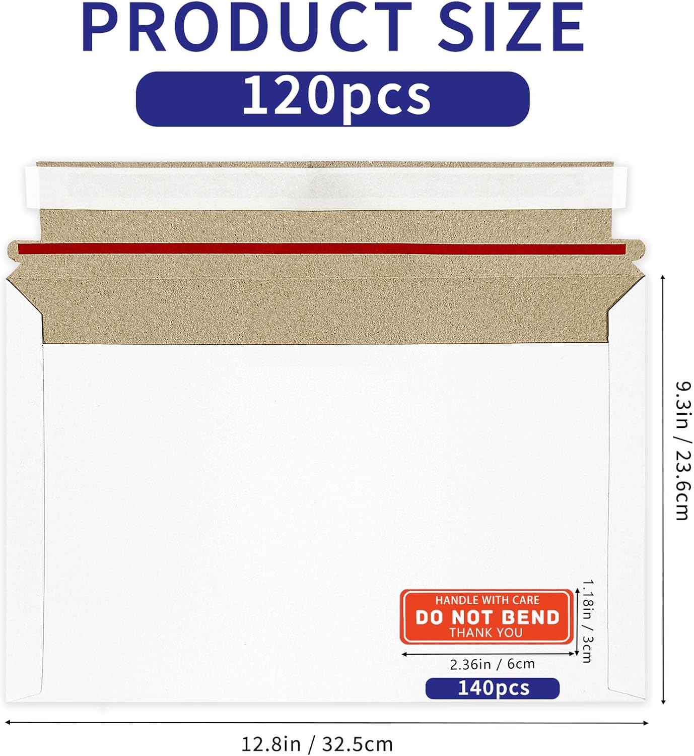 120 Pack Photo Document Mailers with Self Adhesive Seal, 13 x 9.25 Inch Rigid Mailers Stay Flat Cardboard Envelope