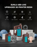 ABS Like Resin for 3D Printer, Fast 405nm UV Curing Photopolymer Resin 3D for LCD/DLP/SLA 3D Printers, High Toughness