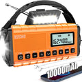 10000mAh Emergency Radio with NOAA Weather Portable Solar Powered Hand Crank AM/FM Survival Digital Display