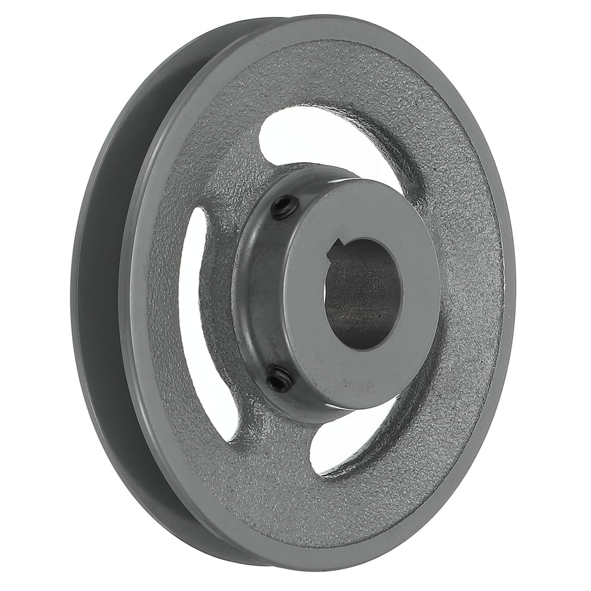 uxcell BK60-1 1/8 V-Belt Sheave 1-1/8"Bore 5.75"OD Single Groove Web Sheave Bored-to-Size Sheave, Cast Iron, Belt Section for 3L or B Belt