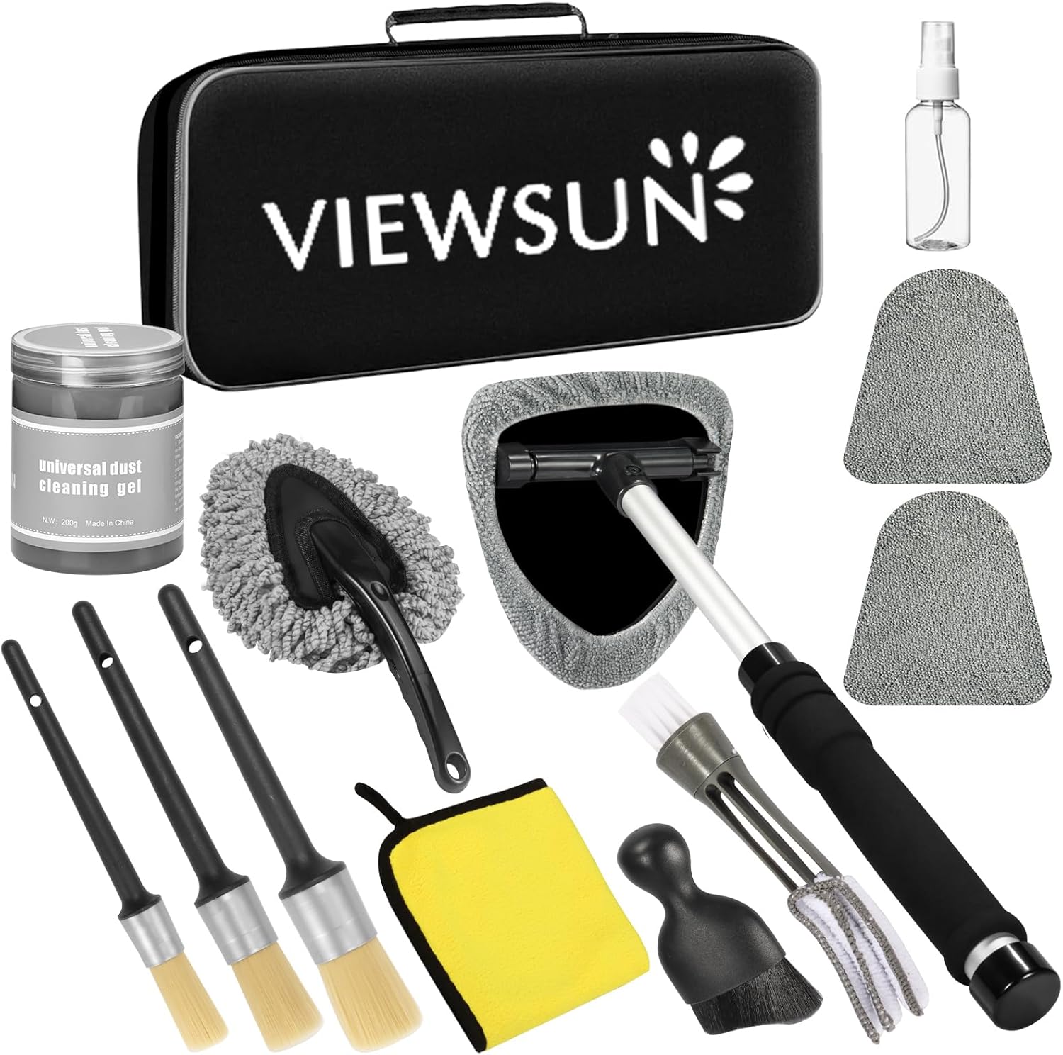 Windshield Cleaner Tool, 13Pcs Car Interior Cleaning Kit, Car Detailing Kit Interior Cleaner, Car Detailing Brushes