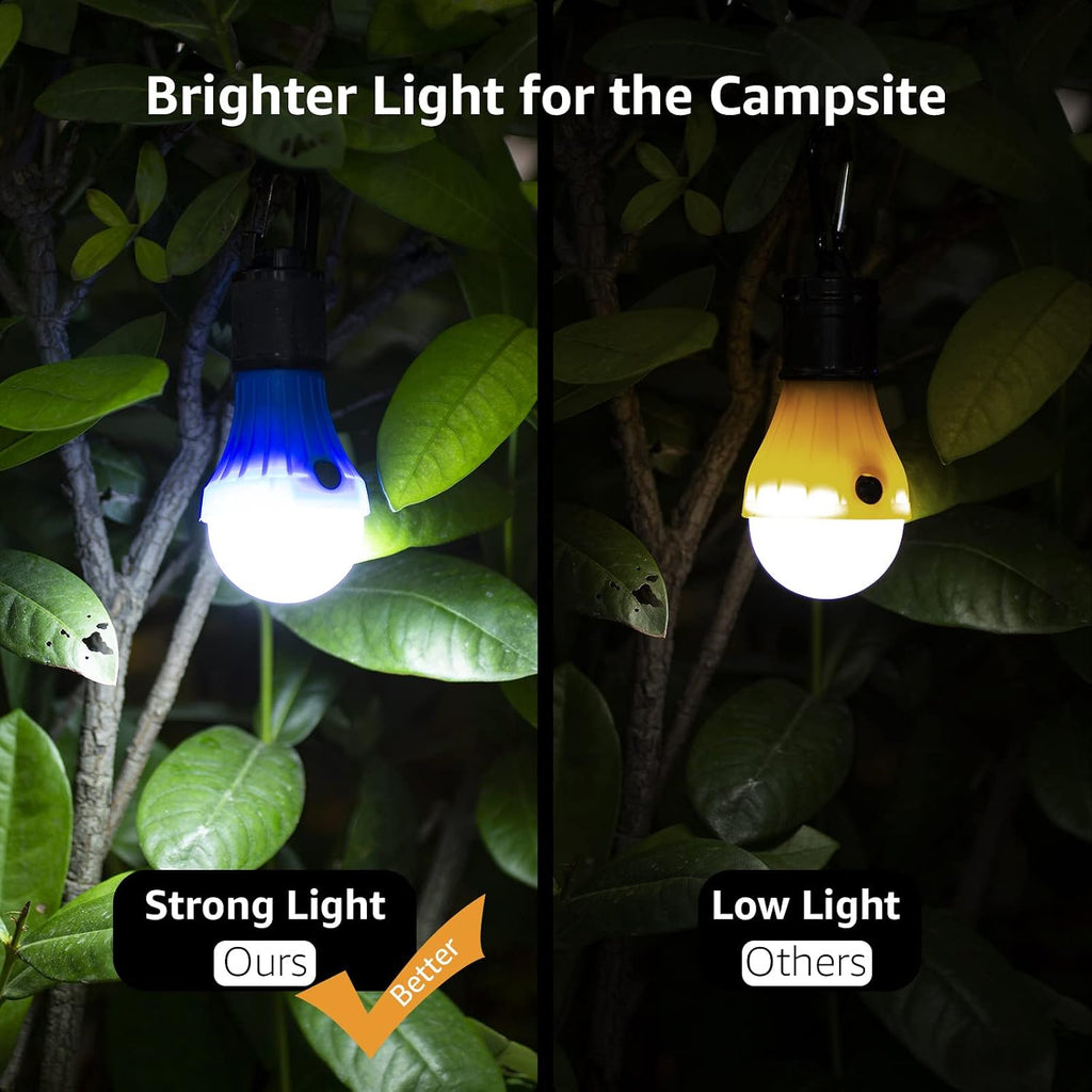 LED Camping Lantern with 3 Light Modes, Batteries Included, 4 Packs | Hanging Tent Light, Camping Essentials