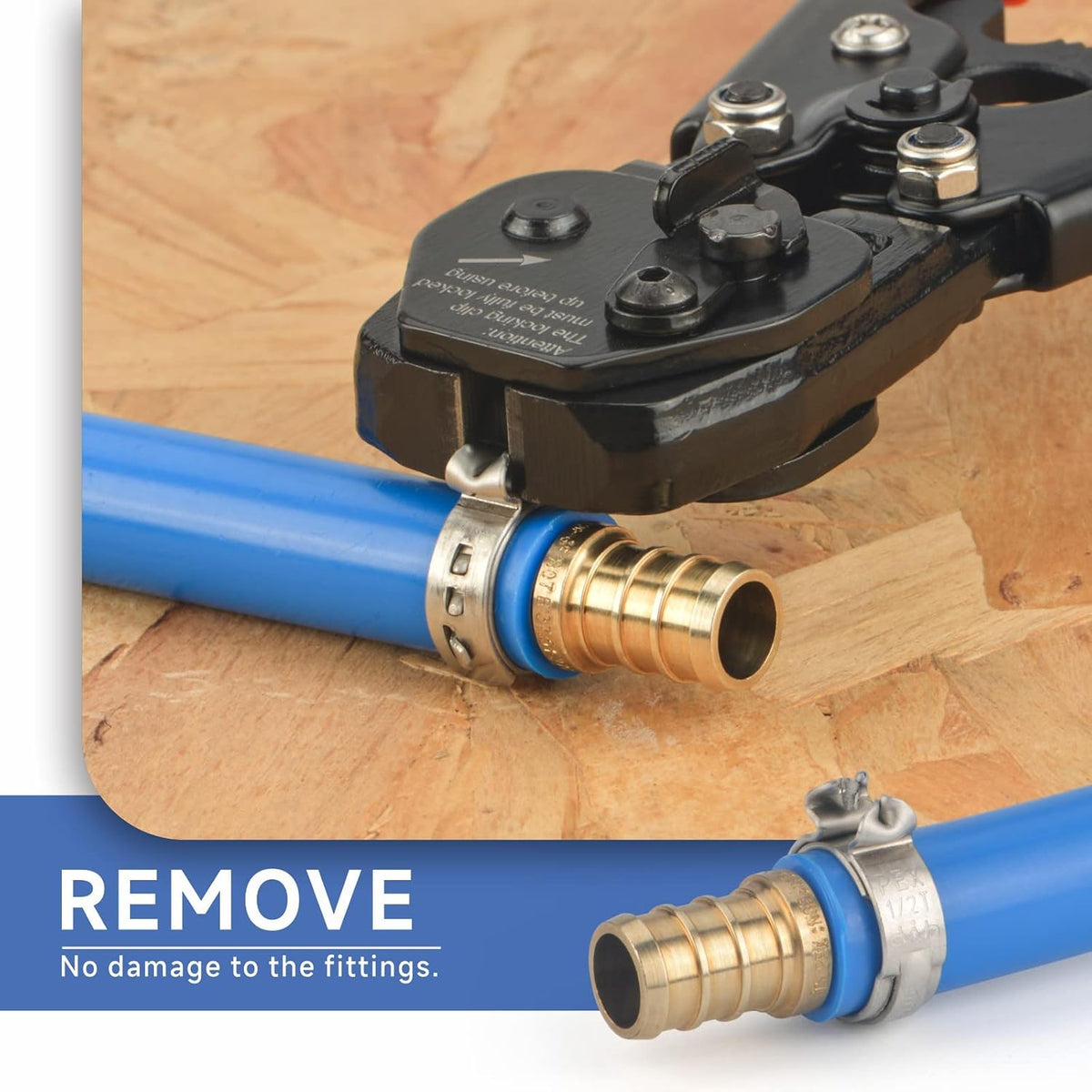 iCrimp PEX Crimping Tool, Ratchet Cinch & Removal Tool for 3/8"-1"