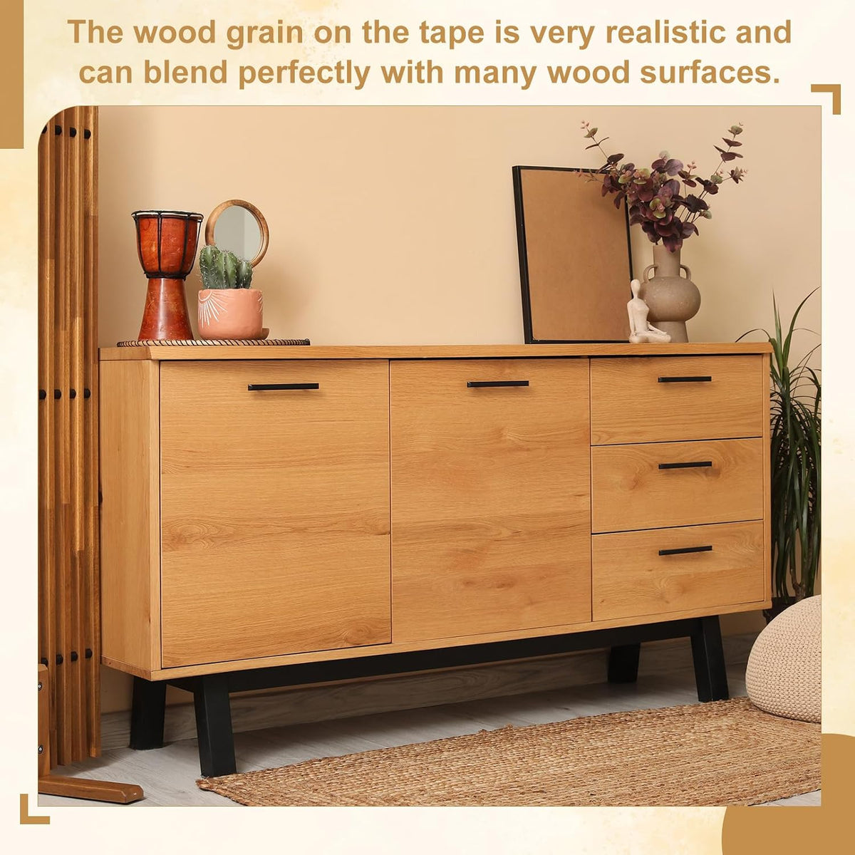 Wood Grain Repair Tape 12" x33ft Self-Adhesive Repair Patch