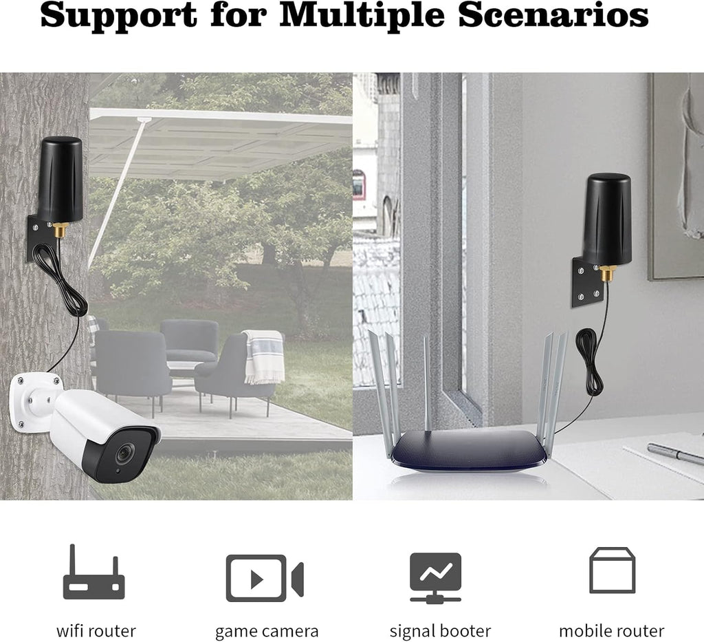 Outdoor 7dBi Dual Band 2.4GHz 5GHz 5.8GHz Long Range WiFi Booster Antenna for WiFi Router Hotspot Network Devices PC