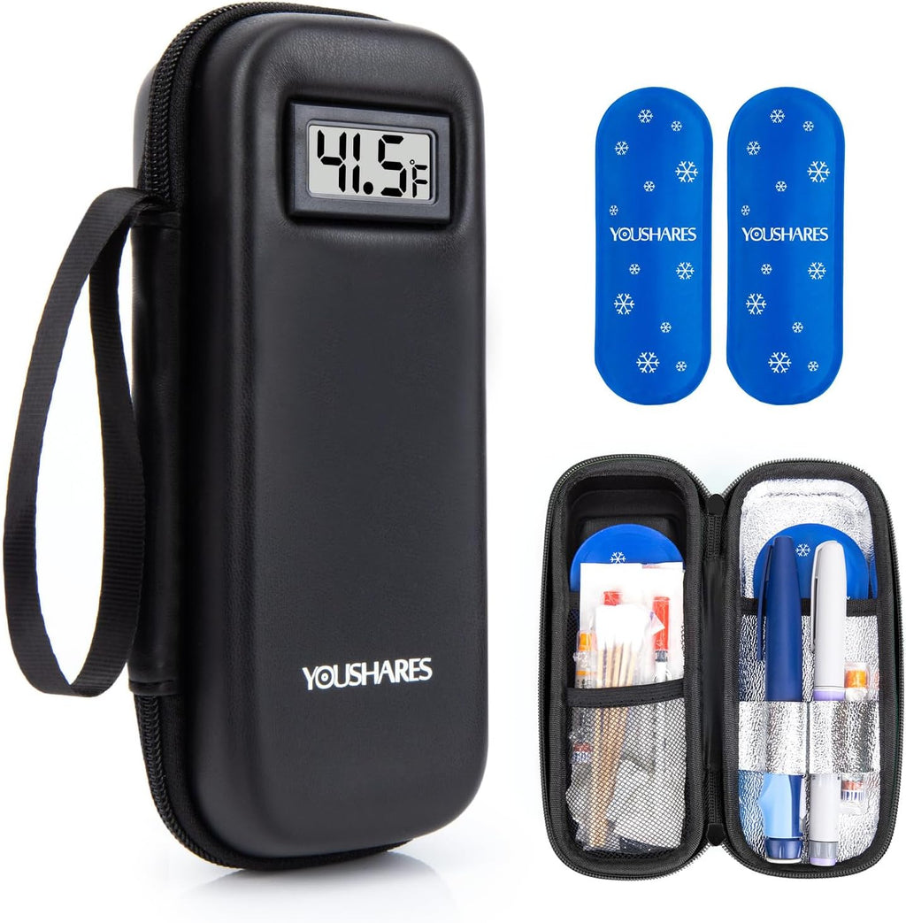 Insulin Cooler Travel Case, Peptide Travel Case with Temp Display