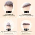Foundation Makeup Brushes, 2Pcs Premium Dual-Ended Makeup Brush Foundation, Powder, Buffer & Contour Brushes for