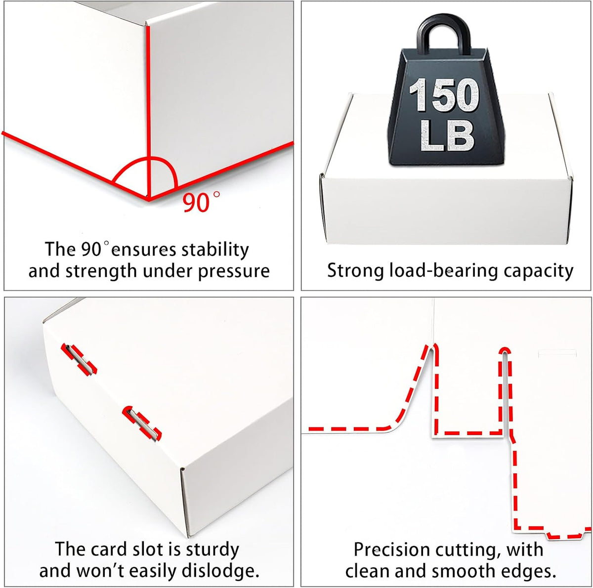 8x8x3 Shipping Boxes, 30 Pack White Mailer Boxes for Small Business, Medium Corrugated Cardboard Boxes for Mailing &