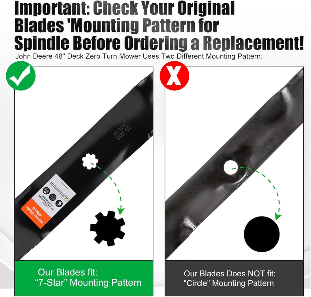 E140 D140 JD D160 Mower Mulching Blades Replacement GY20852 | Fit GX21784 John D-eere E160 E170 E150 LA145 S160 48''
