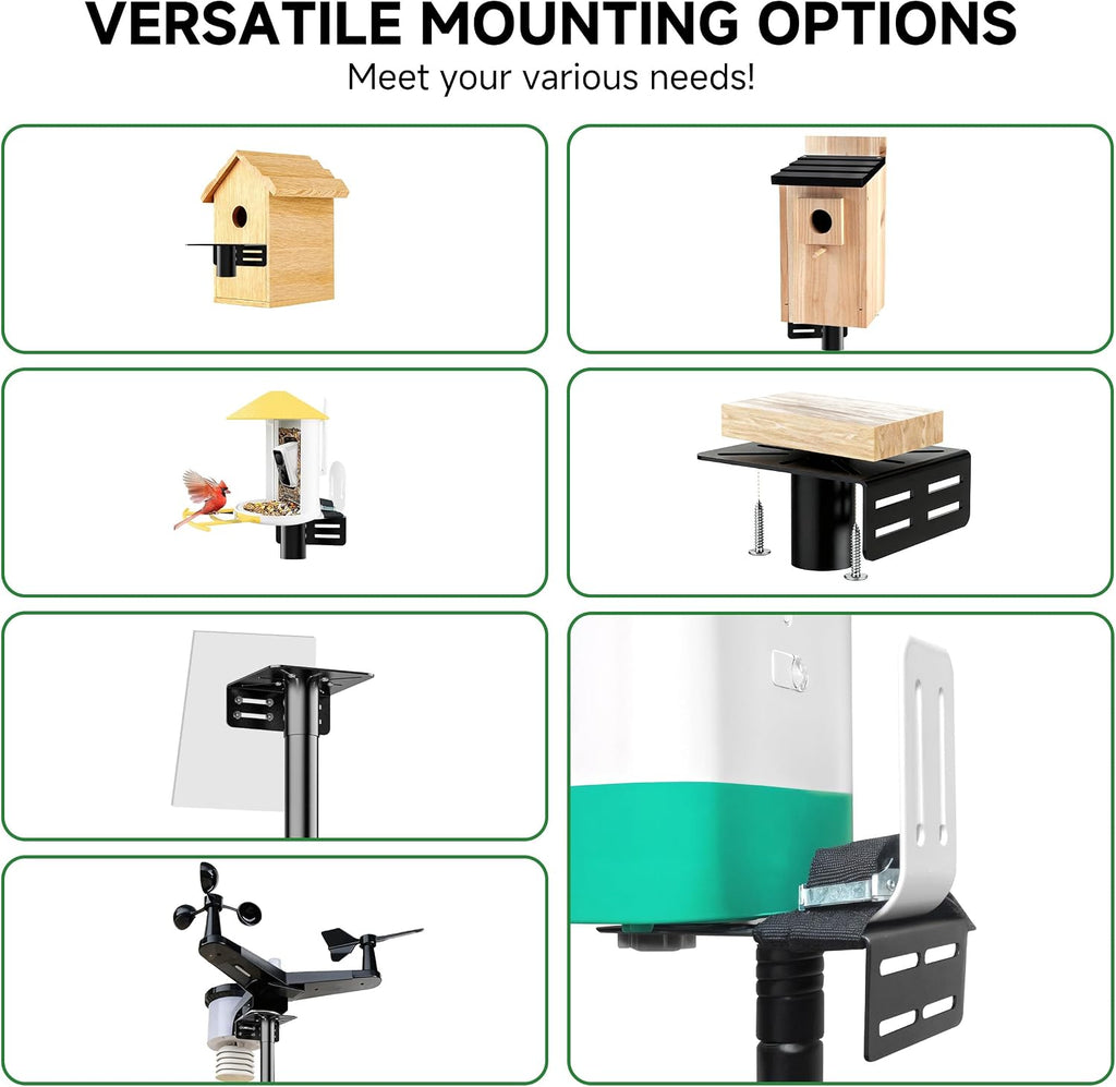 79" Smart Bird Feeder Pole Stand with 19" Proof Squirrel Baffle - Dia 1 Inch Bird House Pole for Camera Birdfeeder