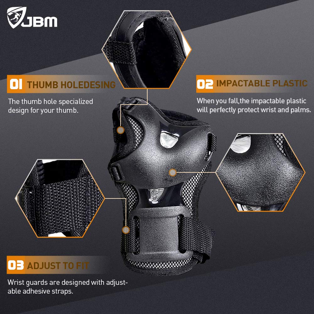 Teenager Adult Bike Knee Pads and Elbow Pads with Wrist Guards Protective Gear Set for Biking, Riding, Cycling and