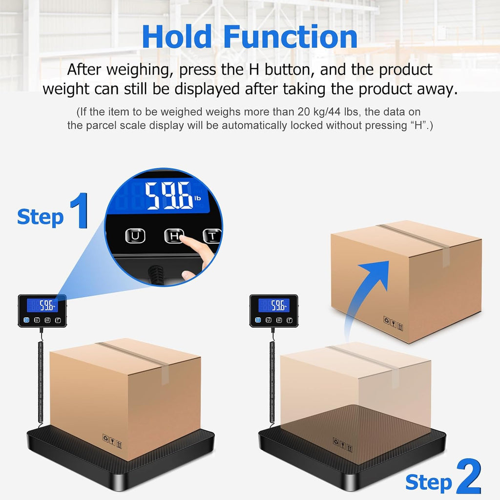 Shipping Scale, 440 lbs/0.35oz High Accurate Digital Postal Scale with Hold/Tare Function, Postage Scale for