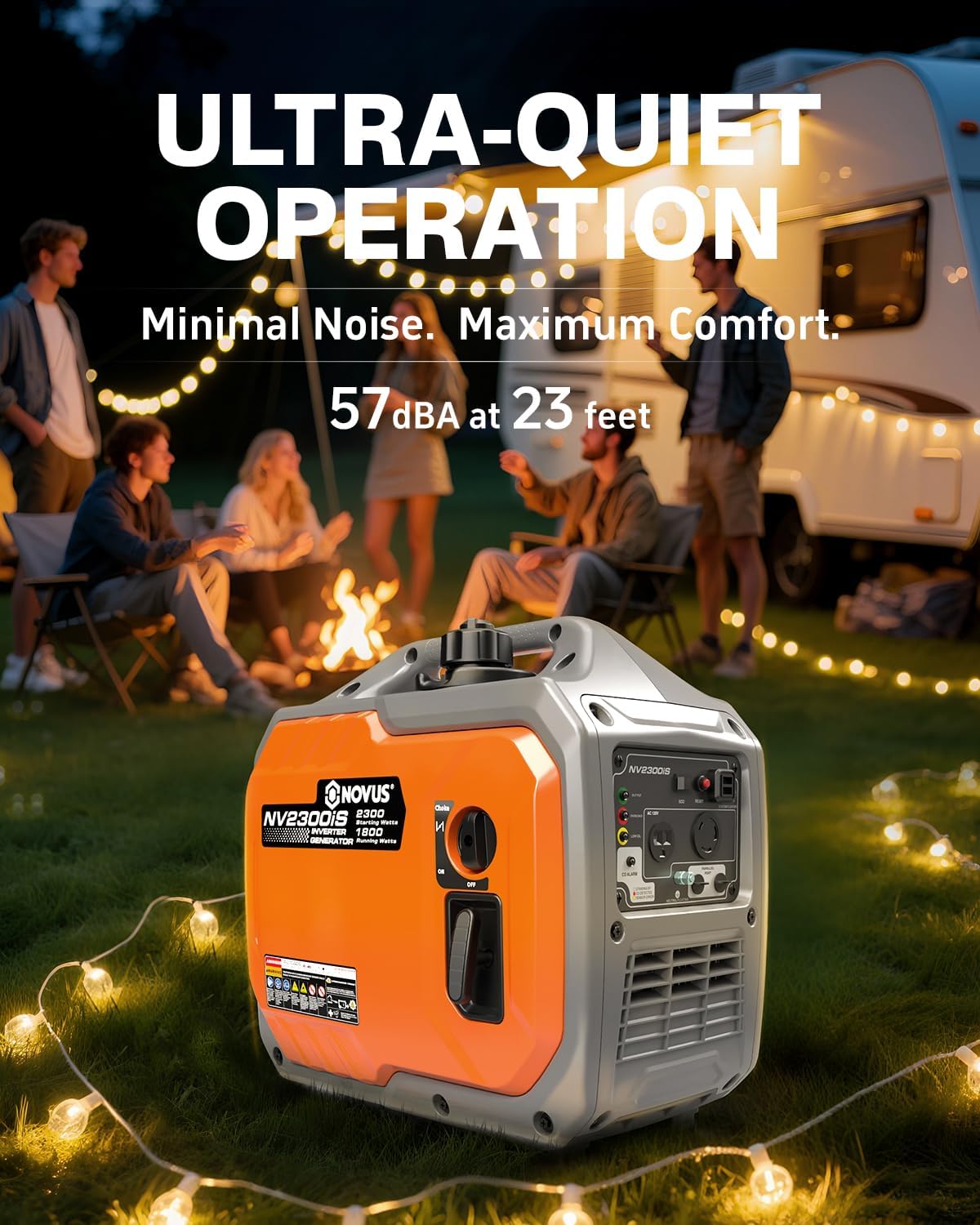2300 Watts Portable Inverter Generator, Super Quiet Gas Generator, Stable Small Generators for Camping, Home and RV