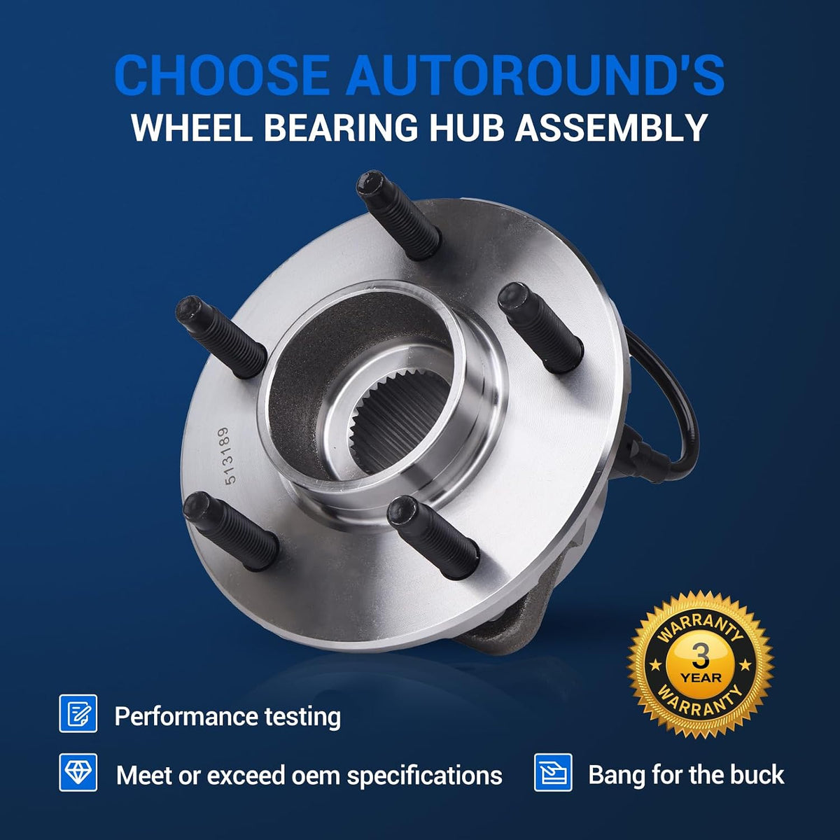 Autoround 513189 Front Wheel Hub Assembly Fits Chevy Equinox 2005-06