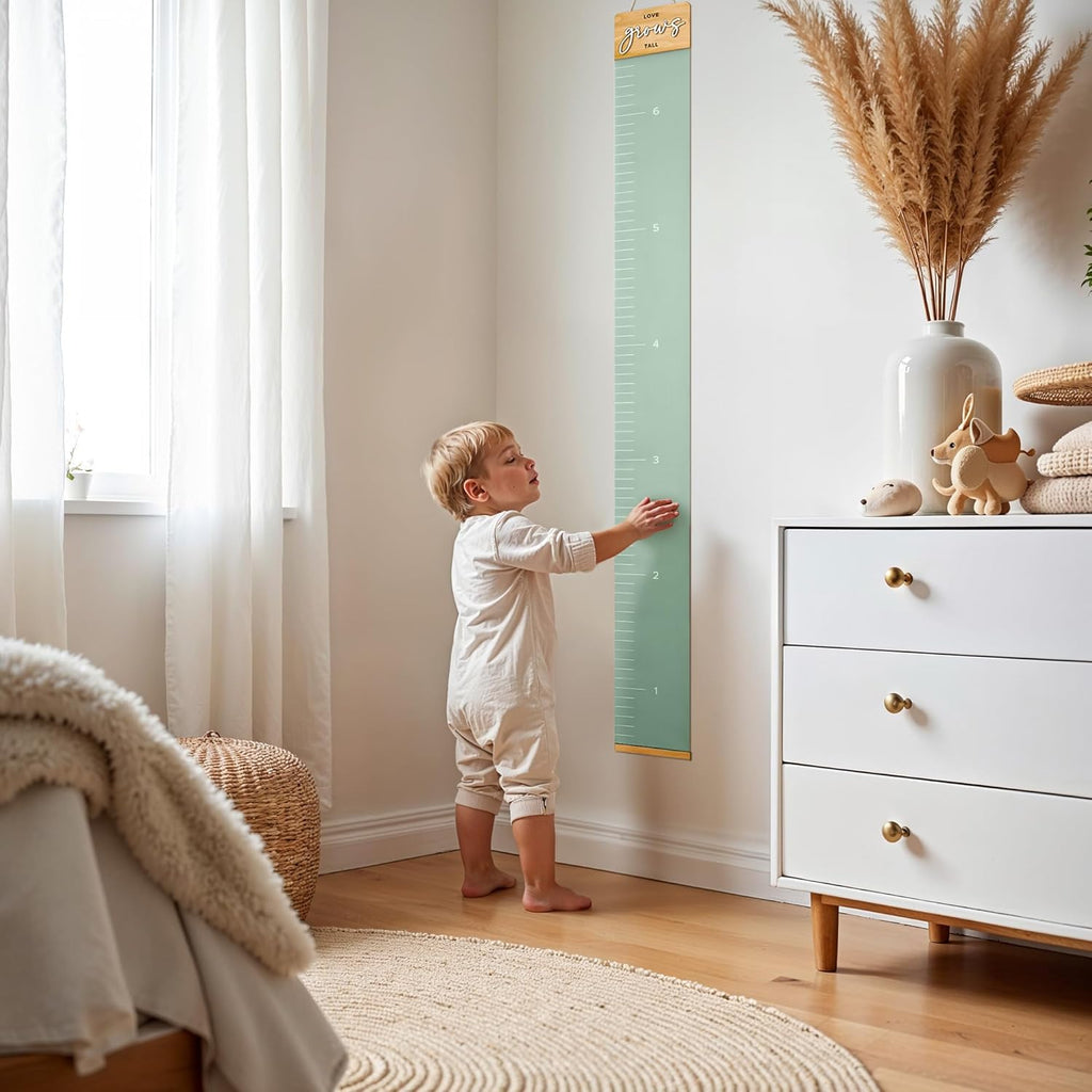 Beautiful Growth Chart for Wall - Cute Height Chart to Easily Track Your Kids' Growth and Milestones - Essential Baby