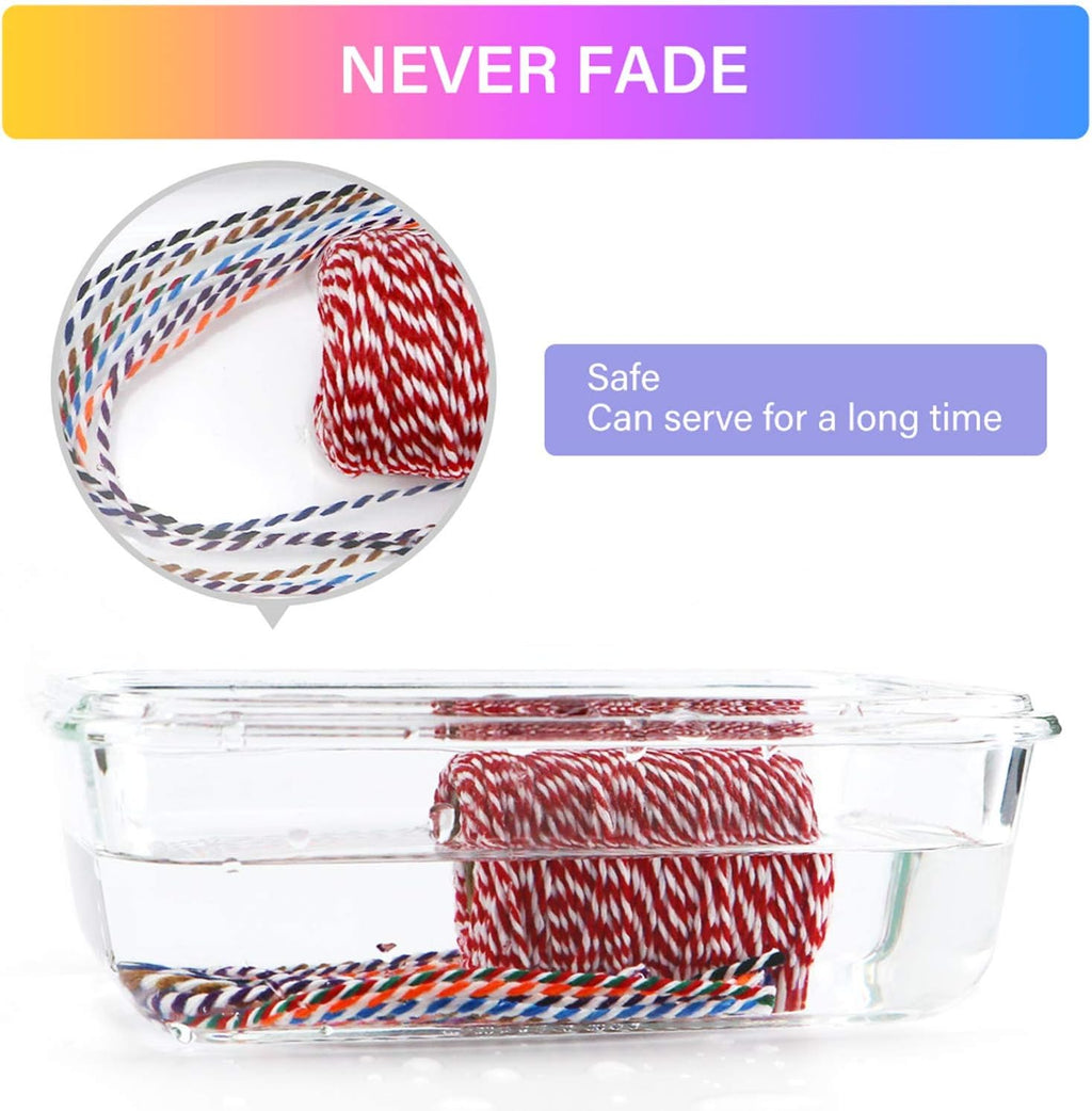 Colorful Bakers Twine, 15 Rolls Cotton String, 2mm 3 Strands