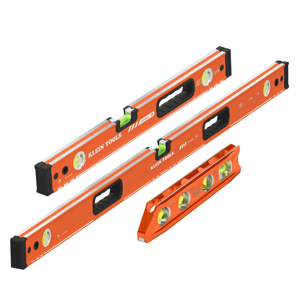 Klein Tools 80203 Level Set, 3-Piece, 8, 24, and 48-Inch