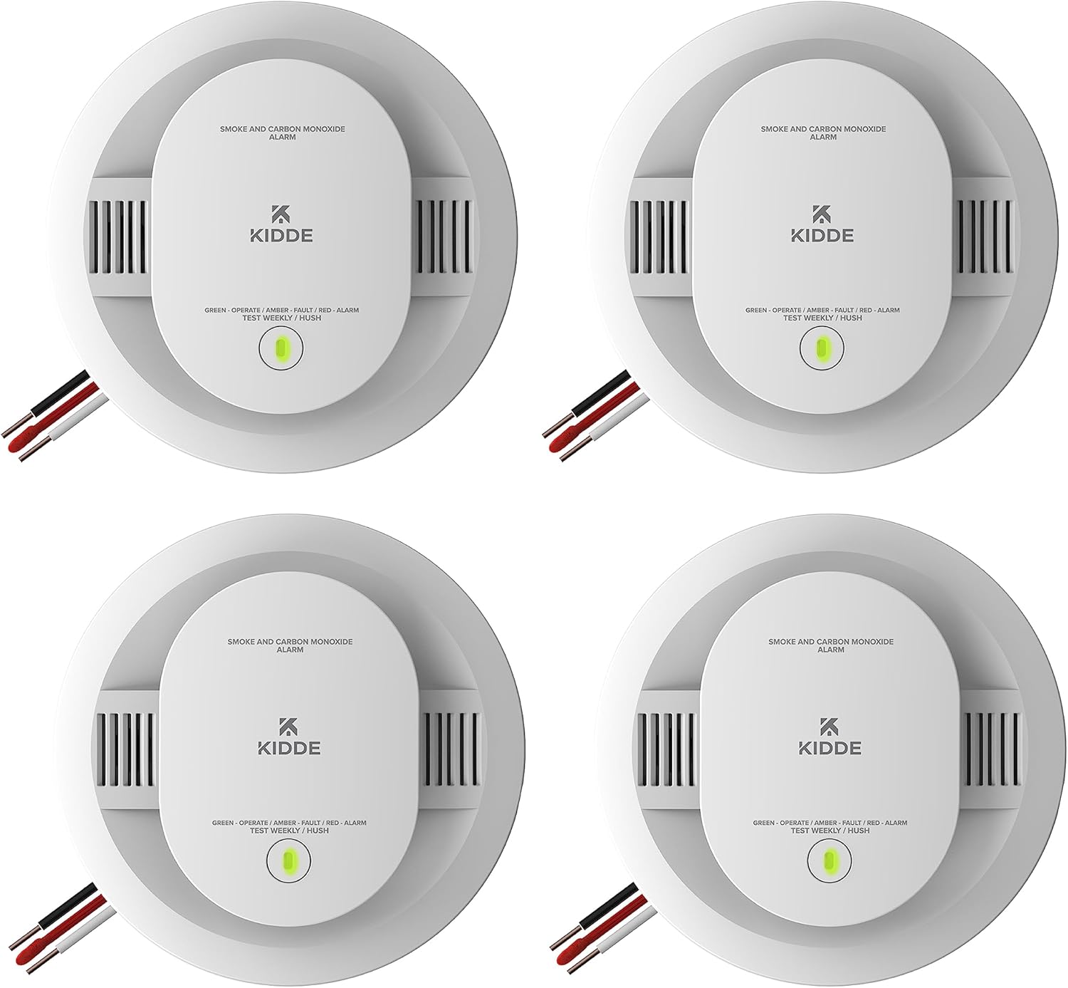 Hardwired Smoke & Carbon Monoxide Detector, AA Battery Backup, Voice Alerts, Interconnectable, LED Warning Light