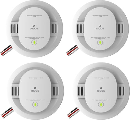 Hardwired Smoke & Carbon Monoxide Detector, AA Battery Backup, Voice Alerts, Interconnectable, LED Warning Light