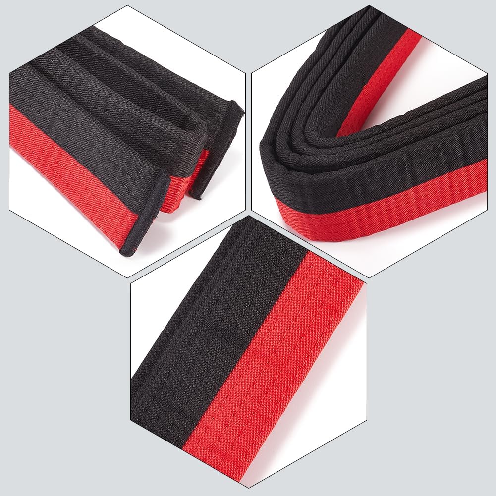 Black Red Taekwondo Belt Polyester Martial Arts Belt Judo Karate TKD Aikido Uniform Ranking Belt Long Soft Universal