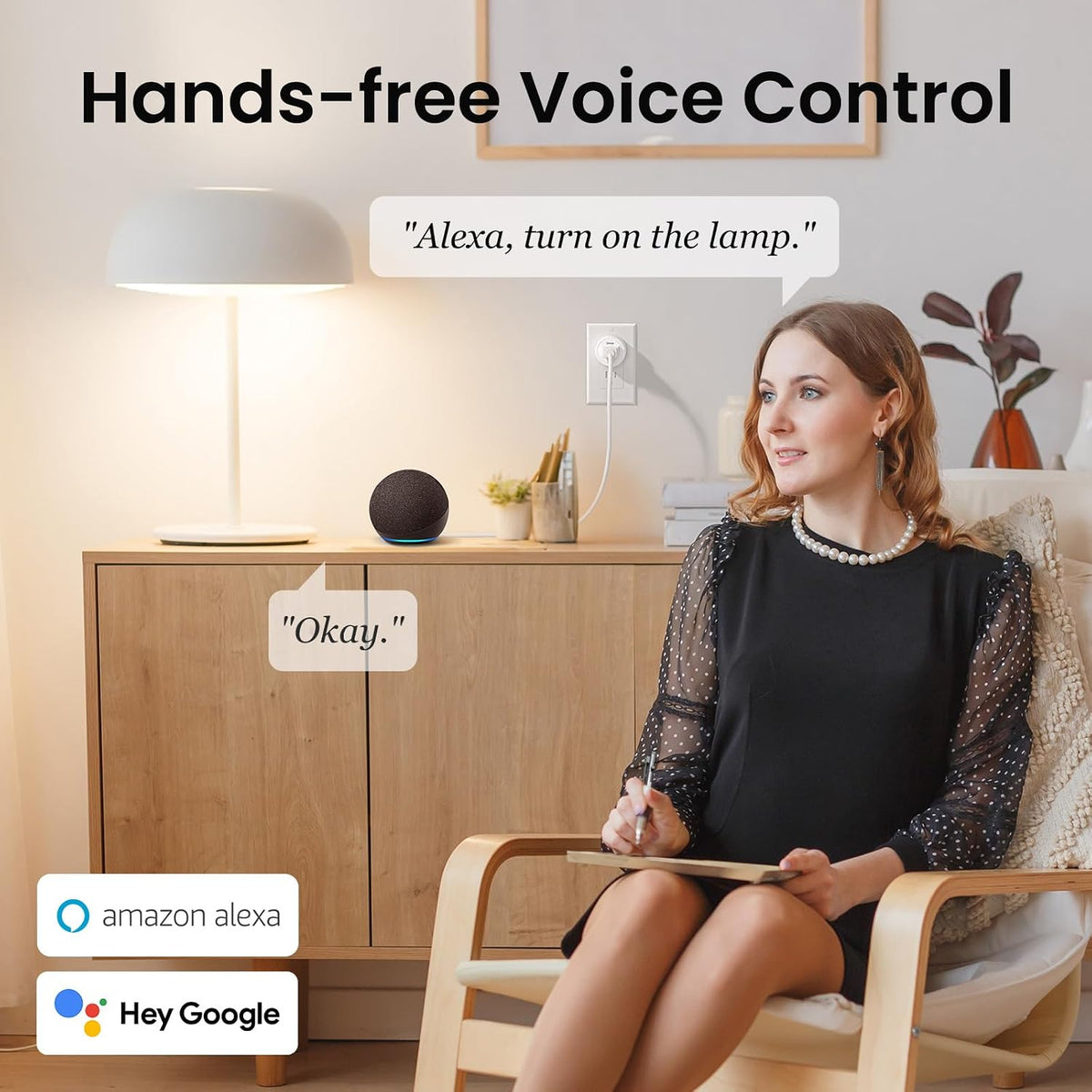 Plug Mini, WiFi Smart Outlet Plug Works with Alexa and Google Home, Timer Outlet with APP Control, 2.4GHz Network