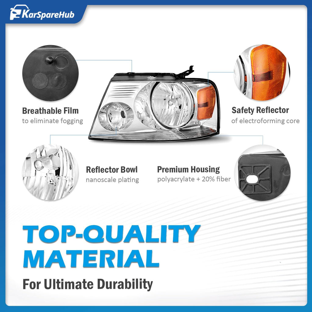 Headlights Halogen for 2004-2008 Ford F150
